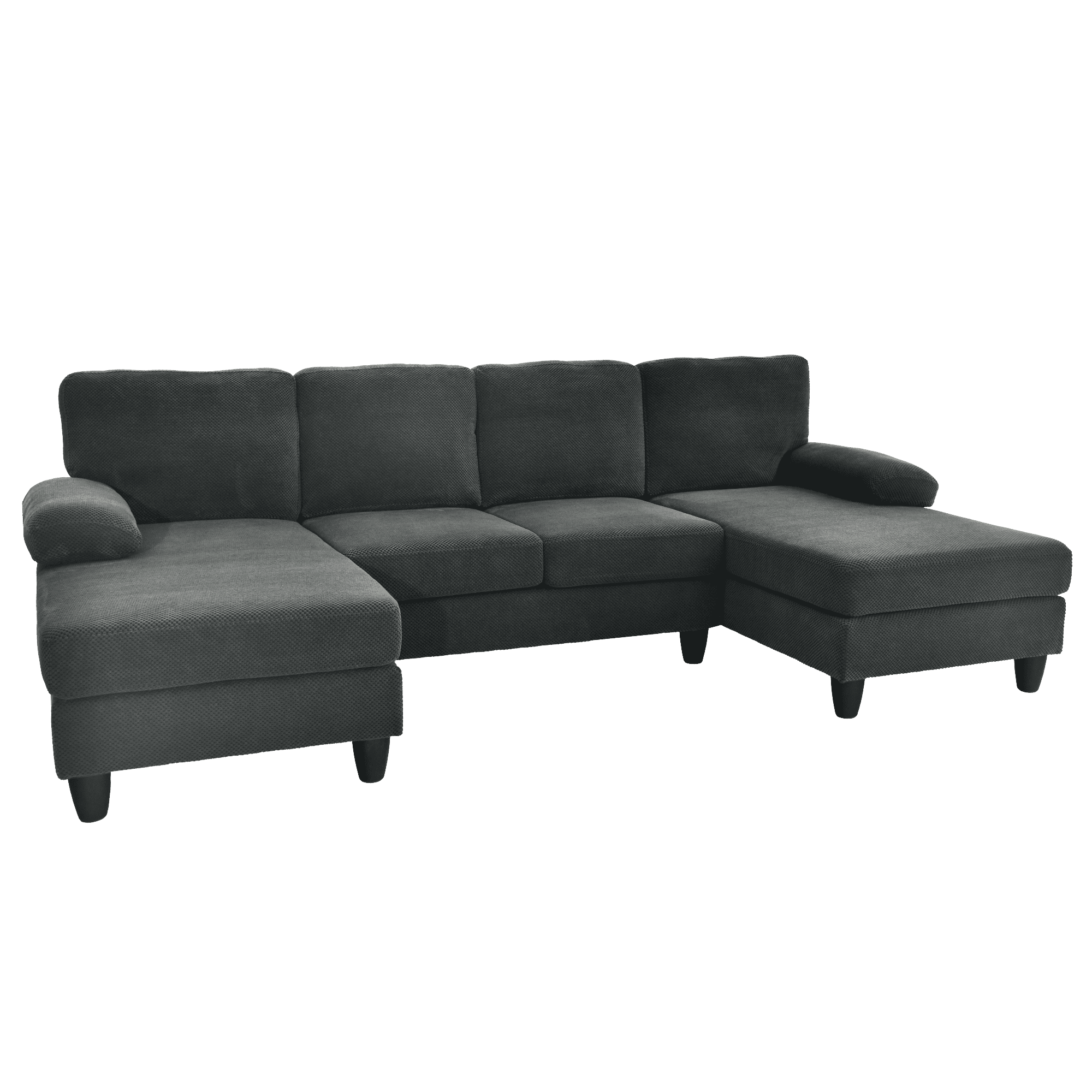 Leumius 104" U Shaped Sectional Sofa,Modern 4 Seat Oversized Sofa with Double Chaise for Living Room,Dark Gray