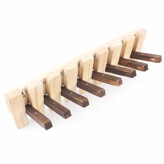 Denest Coat Rack Wood Hanger Wall Mounted Wood Hanger Flip-Down Hooks Clothes Holder