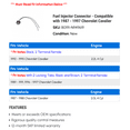 thumbnail image 2 of Fuel Injector Connector - Compatible with 1987 - 1997 Chevy Cavalier 1988 1989 1990 1991 1992 1993 1994 1995 1996, 2 of 2