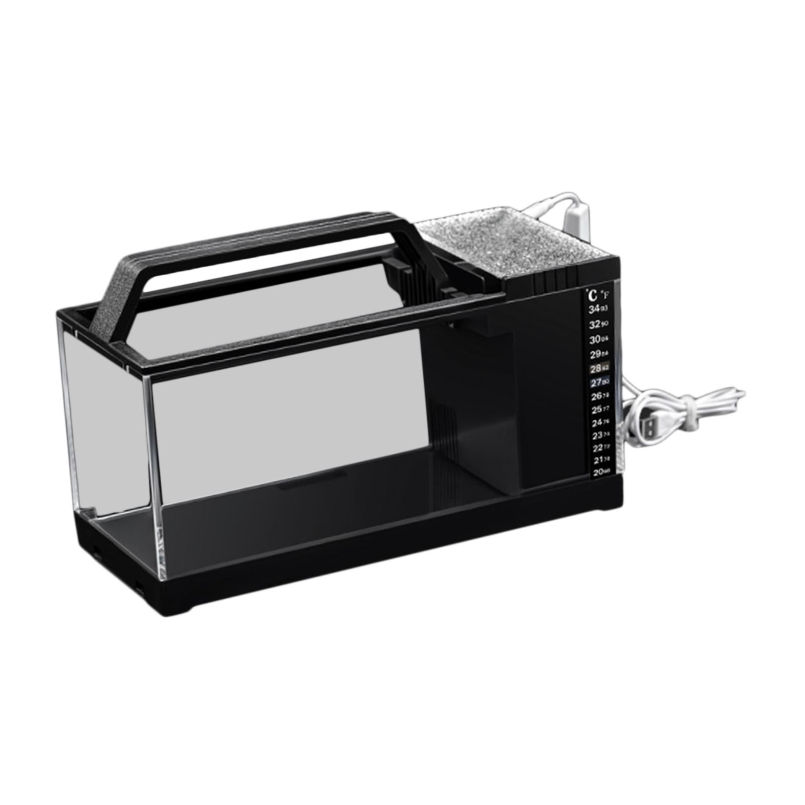 balikha Micro Landscape Tank,Small Tank,Landscaping Decorative Desktop Aquarium for Bathroom,Office,Desk Decoration black