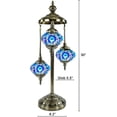 thumbnail image 2 of SILVERFEVER Moroccan Lamps Mosaic Turkish Lamp -Three Tier Lanterns Colorful Handmade Glass Floor or Table with E 12 Bulbs Blue Snowflake, 2 of 6