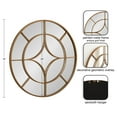thumbnail image 2 of Kate and Laurel Angelis Modern Round Wall Mirror, 30 Inch Diameter, Gold, Framed Circle Mirror with Metal Overlay, 2 of 7