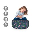 thumbnail image 2 of Dark Pink Storage Toy Bag Chair, Tropical Flamingos and Cactus Plantation, Stuffed Animal Organizer Washable Bag, Small Size, Petrol Blue Pink Green, by Ambesonne, 2 of 3