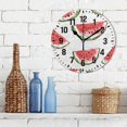 thumbnail image 3 of Yayeee 10" Wall Clock Battery Operated Quartz Round Silent Non-Ticking Home Decor, Watermelon Pattern, 3 of 6