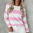 thumbnail image 2 of Long Sleeve Shirts For Women Shirts T Shirts Crew Neck Shirts Basic Tee Comfy Striped Printed Tops Blouse Womens Long Sleeve Tops, 2 of 5