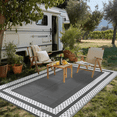 thumbnail image 3 of LUOVEN Waterproof Outdoor Rug, 8x10 Reversible Plastic Straw Rug for Patio, Deck, RV, Camping, Porch, Backyard, Indoor Outdoor Decor, Grey, 3 of 8