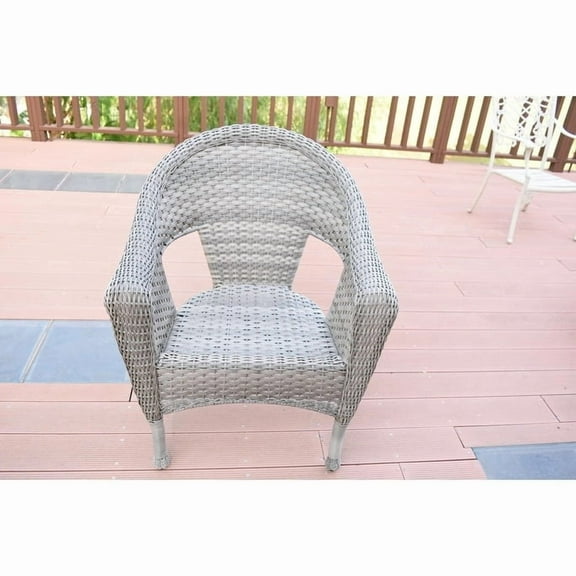Jeco Clark Wicker Patio Chair in Gray