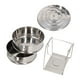 thumbnail image 3 of Olla de vapor de acero inoxidable 304 de 2 niveles apilable con tapa para cocinar en la cocina, 3 of 14