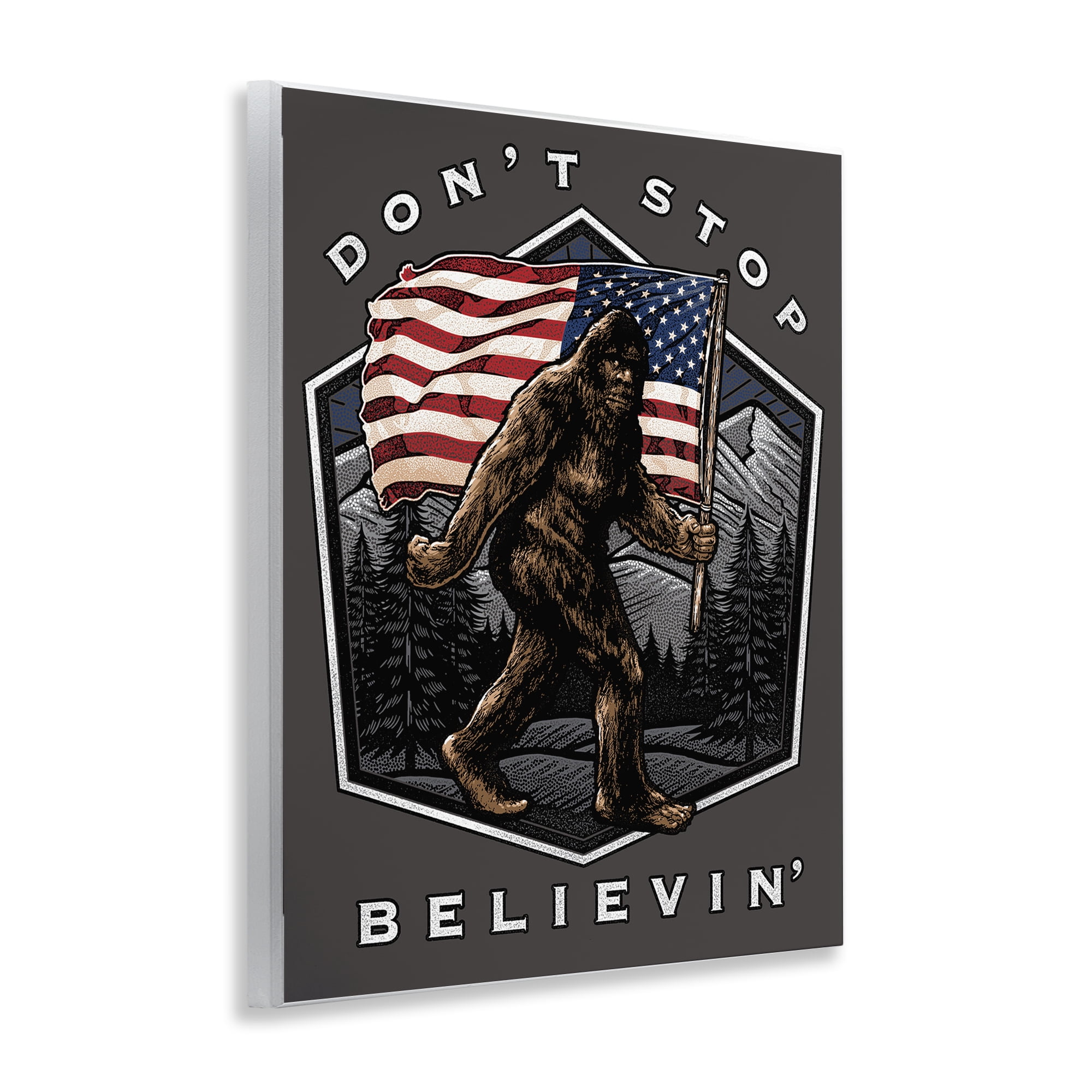 Stupell Industries Don't Stop Believing Novelty Painting Unframed Art Print Wall Art, 11 x 14