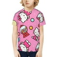 thumbnail image 7 of Hello Kitty T Shirts For Girls Boys, 3d Print Cartoon Graphics T Shirt, Youth Crewneck T-Shirt, Unisex Short Sleeve Top Tees Age 4-16 Years, 7 of 7