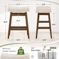 thumbnail image 6 of Dycanpo 24'' Counter Height Bar Stools Set of 4,Saddle Seat Bar Stools for Kitchen Dining,Linen, 6 of 10