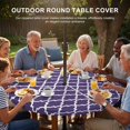thumbnail image 3 of Round Outdoor Tablecloth with Umbrella Hole and Zipper, Purple Moroccon Tablecloth with Elastic Waterproof, Country Chic Ethnic Minimalist Motifs Patio Table Covers for 55" - 60" Picnic Pool Tables, 3 of 9
