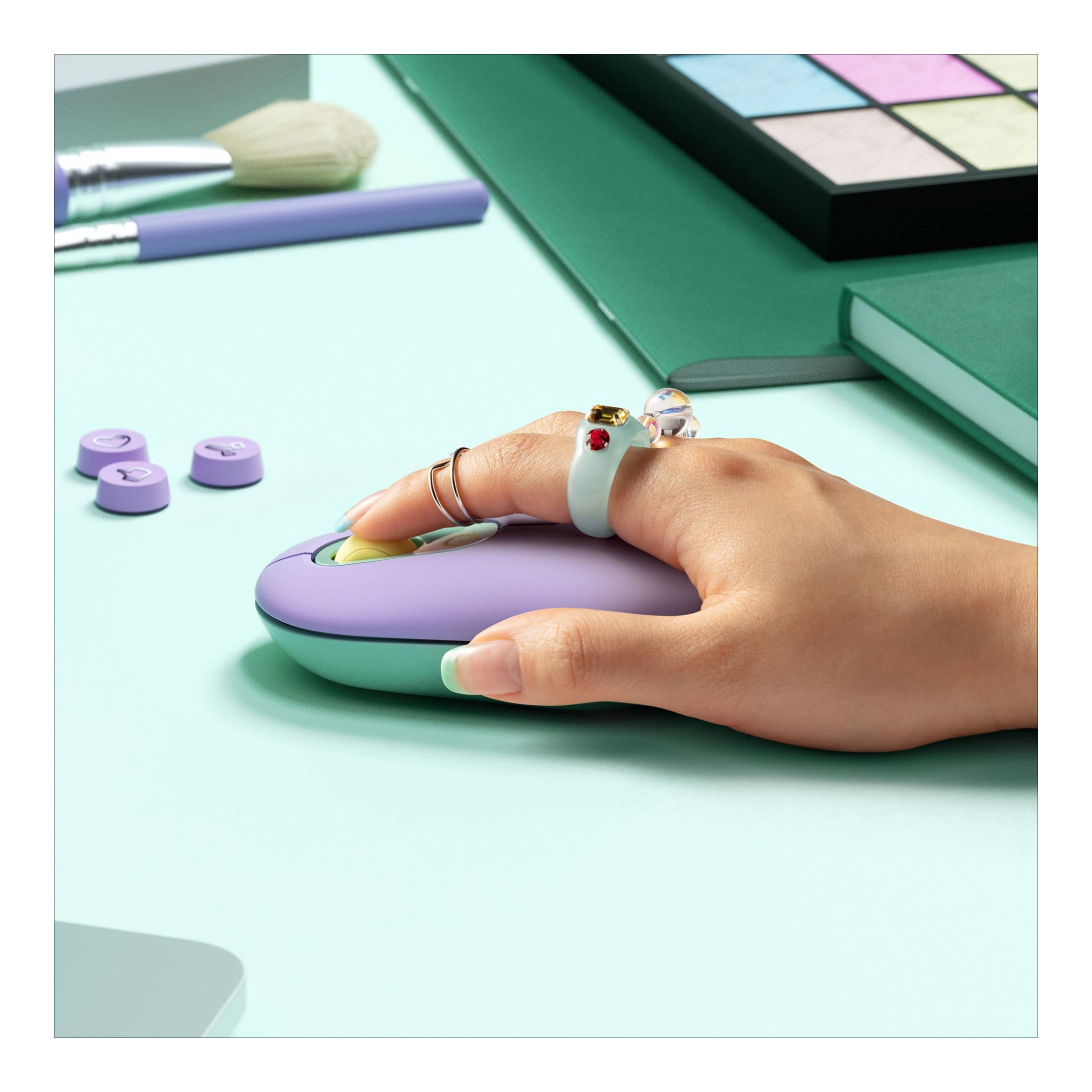 Bluetooth POP Mouse with Emoji - Daydream Mint