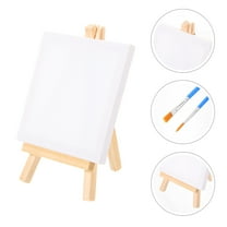 unbranded  Canvas Painting Kit Small Easel Stand Mini Easels for Kids Child White