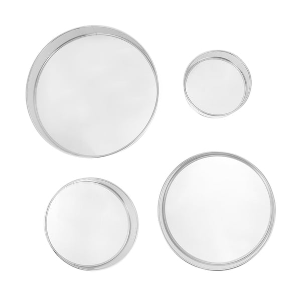 Stainless Steel Flour Sieve Set of 4 for Home Use Silver Color with Fine Mesh Filter
