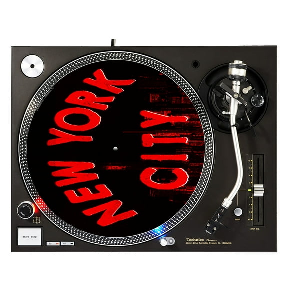 KuzmarK™ 12" DJ Turntable Slipmat - New York City Skyline Red
