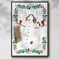 thumbnail image 2 of Folk Snowman Forest II - Framed Gallery Wrapped Holiday Canvas - 27 x 41 - Black Frame, 2 of 8