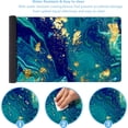 thumbnail image 3 of Blue Marble XXL Extended Gaming Mouse Pad - 35.4x15.7 Inch, Large Non-Slip Rubber Base, Waterproof Keyboard Mouse Mat, Stitched Edges, Ideal for Work, Game, Office, Home, 3 of 6
