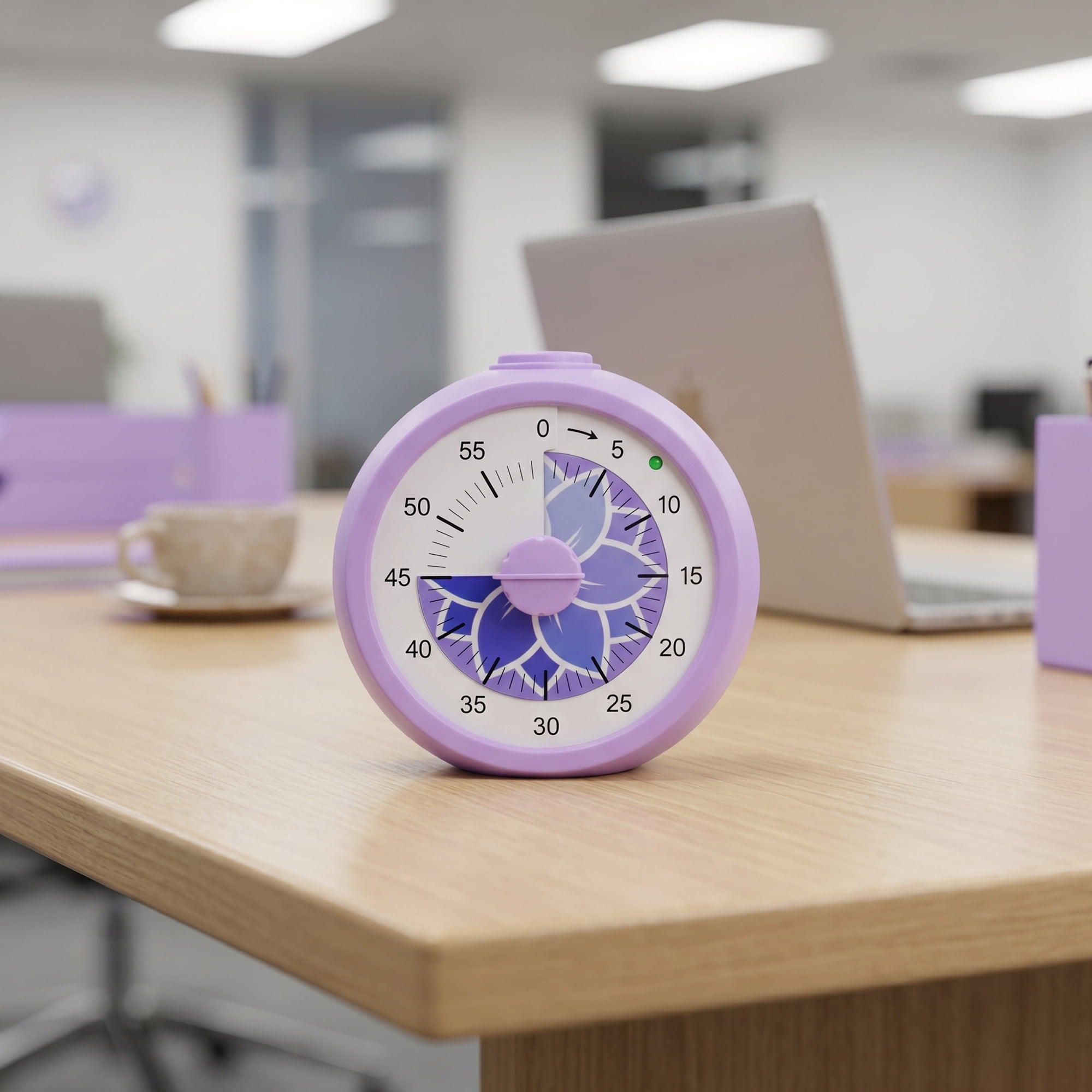 Unique Bargains Simple 60 Minute Timer Digital Visual Timer for Students Purple Circle