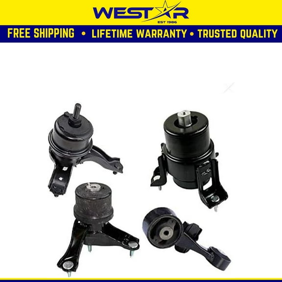 Fits 2009-2013 Toyota Highlander 2.7L AUTO, Motor & Trans Mount Set 4pcs : EM5900, A4295, A62090, A4288