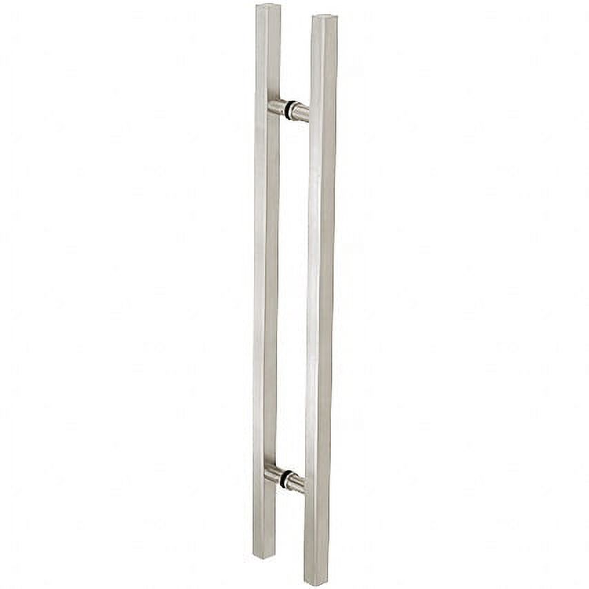 CRL 48SQRLPBS Brushed Stainless Glass Mounted Square Ladder Style Pull Handle with Round Mounting Posts - 48" Overall Length - image 2 of 2