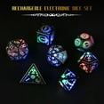 thumbnail image 5 of Electronic Luminescent Dice Set with 7 Multi-Sided Patterns and Charging Case Colorful Warm Light Decor for Gaming and Home, 5 of 7