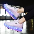 thumbnail image 5 of YAZI Kids Shoes with Wheels LED Light Color Shoes Shiny Roller Skates Skate Shoes Simple Kids Gifts Boys Girls The Best Gift for Party Birthday Christmas Day, 5 of 13