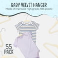 thumbnail image 5 of Techzoo Premium Baby Velvet Hangers 55 Pack – 11.8" Non Slip Felt Cloth Hangers for Closet – Ultra Slim, Space Saving Baby Clothes Hangers with 360° Swivel Hook Infant Hangers – Beige, 5 of 8
