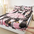thumbnail image 3 of Manfei Fashion Pink Dress Twin Sheet Sets, Valentines Day Twin Fitted Sheet, Teen Kid Child Female Girl Flat Sheet, Lightweight Room Decor, 3-Piece, 3 of 7