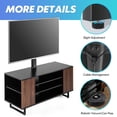 thumbnail image 4 of FITUEYES 3-Tiers Floor Wood TV Stand Media Console with Mount Base for 32 to 70 inches Flat Screen Industrial Metal Leg TW310601MB, 4 of 7