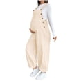 thumbnail image 2 of Hvyesh Corduroy Overall for Women,Women's Maternity Wide Leg Overalls U Neck Spaghetti Strap Pregnancy Jumpsuits, 2 of 9