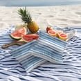 thumbnail image 5 of 2 Pack Outdoor Waterproof Throw Pillow Covers,Nordic Blue White Geometric Stripes Decorative Square Patio Pillowcases for Chair Couch Sofa 16x16in, 5 of 9