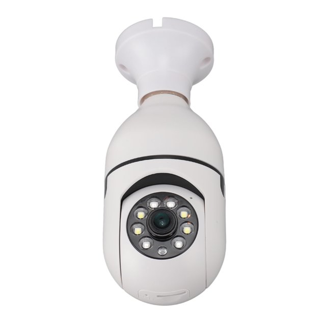 Cámara de Zócalo de Luz E27, Talk de 2 Vías 3MP Bulbo de la Bombilla Cámara de Seguridad de la Cámarae Nocturna Alarma Alarma PARA MULTIFUNCIAL INTERIORES