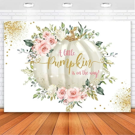 Little Pumpkin Baby Shower Backdrop A Little Pumpkin is on The Way Photography Background Fall Floral Greenery Pumpkin Baby Shower Party Decorations Banner Supplies Photo Booth Props