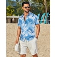 thumbnail image 5 of COOFANDY Beach Button Up Shirts for Men Hawaiian Flower Short Sleeve Shirts Tropical Beach Shirts, 5 of 7