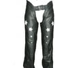 First Manufacturing FIL755CSL Women's Black Reflective Star Leather Chap Medium