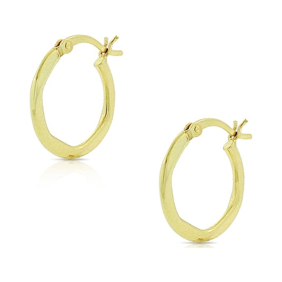 925 Sterling Silver Round Hoop Earrings, 0.55"