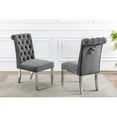 thumbnail image 3 of 5pc. 68" x 40" Glass Dinette Set with 4 Chairs and Silver Stainless Steel, 3 of 3