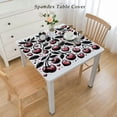 thumbnail image 2 of HAOXIT  Vinyl Table Cover Elastic Edged Cute Fruit Cherry Red Dot Tablecloths Heavy Duty Fitted for Square Table Waterproof Oil-Proof Wipeable PVC Table Cloth 44''x44'', 2 of 7