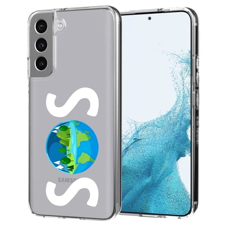 TalkingCase Slim Case Cover Compatible for Samsung Galaxy S22 Plus+ 5G, SOS Earth Design Print, Lightweight,Flexible,Soft, USA