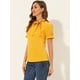 thumbnail image 4 of Top Elegante De BluDe ManCorDe OficiDe Las Camisas Del Cuello De PajariDe Las Mujeres Amarillo oscuro XS, 4 of 4