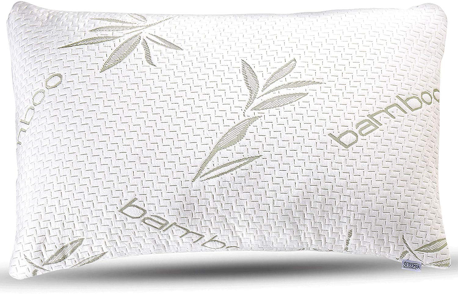 Pillow Top Bamboo Covered Pillow with Bamboo Case in White Thermal Regulation 