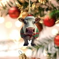thumbnail image 5 of Cow Christmas Ornament under $5! Yannianjz Personalized Cow Christmas Ornament, Iron Hanging Decoration for Christmas Tree, Farm Animal Themed Holiday Decor, 5 of 5