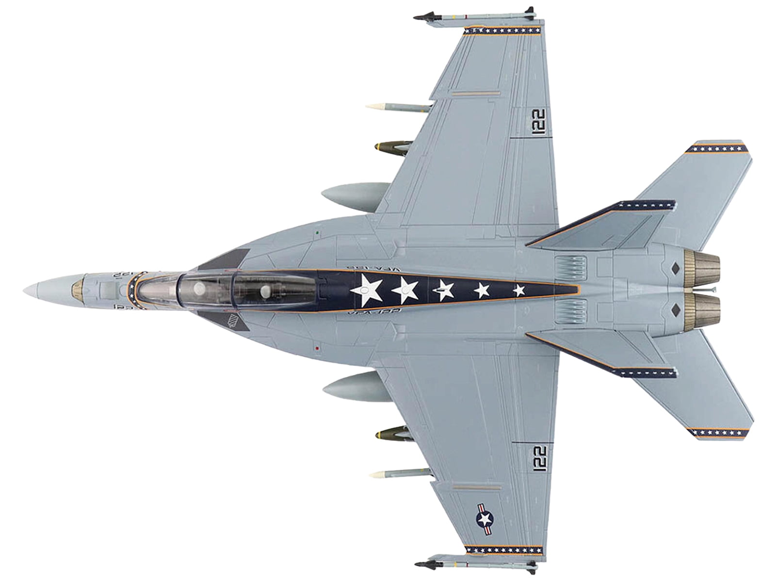 Boeing F/A-18F Super Hornet Fighter Aircraft "VFA-122, Flying Eagles" (2022) US Navy 1/72 Diecast Model by Hobby Master