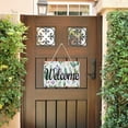 thumbnail image 4 of Flowers Lavender Leaves Cactus Welcome Sign for Front Door Porch Wreath Door Sign Home Decoration Rustic Farmhouse Style, 4 of 5