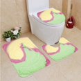 thumbnail image 1 of ABPHQTO Helado Juego de alfombras de baño de 3 piezas Alfombra de baño Alfombra de contorno y tapa de inodoro, 1 of 2