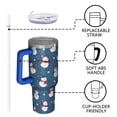 thumbnail image 4 of Blue Christmas Snowman Pattern Tumbler with Handle and Lid,40oz Double Wall Vacuum Insulated Tumbler,Cups Gift for Women and Men, 4 of 7