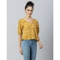 thumbnail image 5 of MoomayaWomens PrintedV-Neck Viscose Top,Puff Sleeves, Lightweight, Chic Summer Blouse Top, 5 of 8