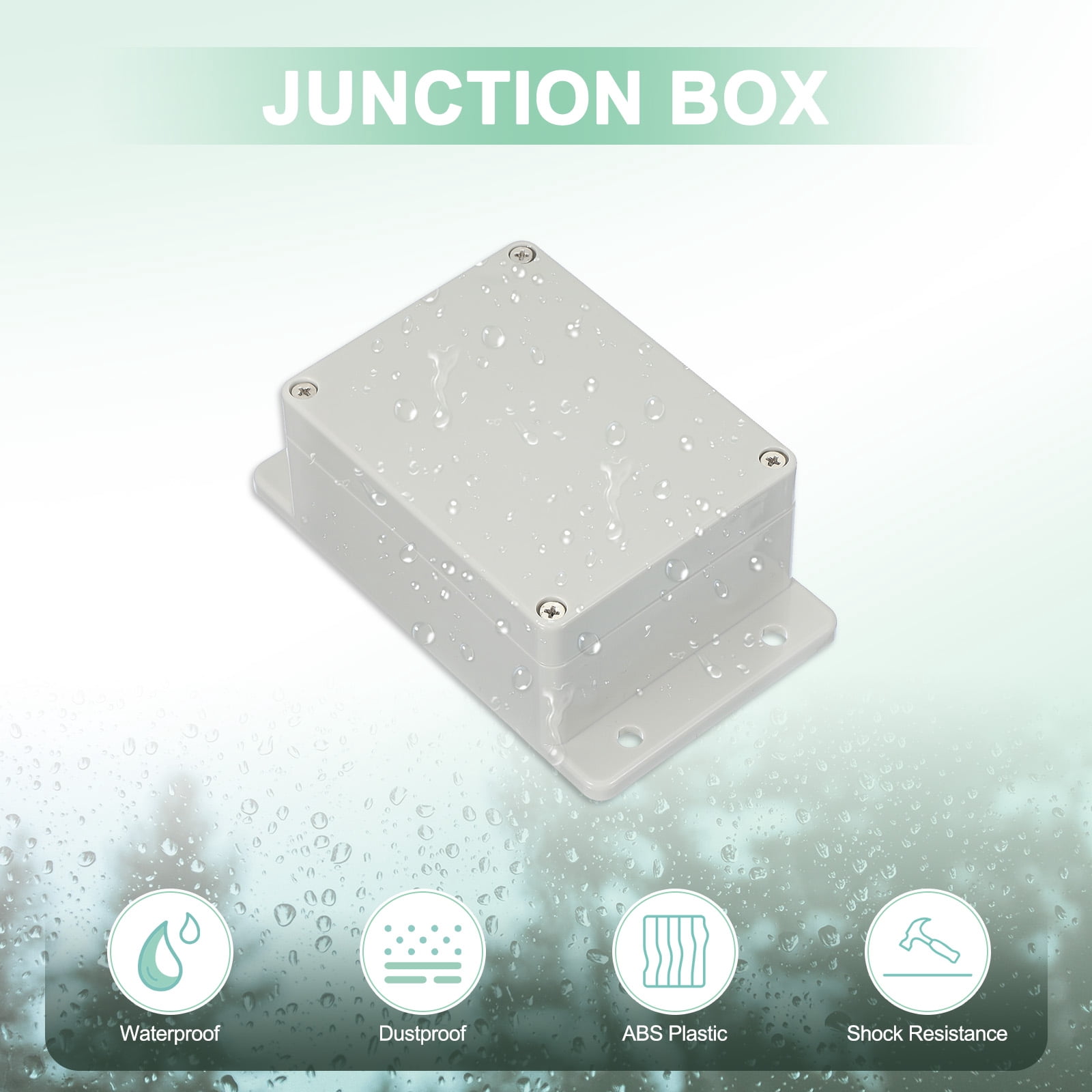Uxcell Junction Box, Electrical Enclosure Box ABS Plastic Waterproof Outlet Plug Cover Cord Protector with Mounting Plate for Outdoor Indoor Electric Projects White/Grey 160 x 160 x 90 mm