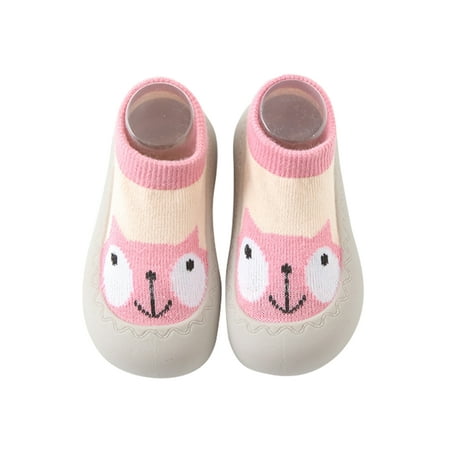 

SIMANLAN Girls Boys Floor Slippers Soft Sole Socks First Walker Sock Shoes House Breathable Slipper Indoor Non-Slip Home Shoe Pink 4.5C